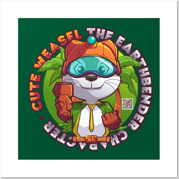 Cute weasel the Earthbender Wall Art by Alsiqcreativeart